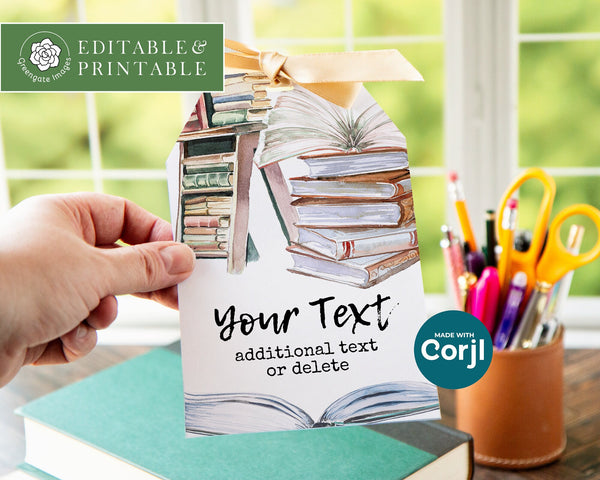 Library Staff Thank You Gift Tag - Jumbo Size - Printable Digital Download by Greengate Images