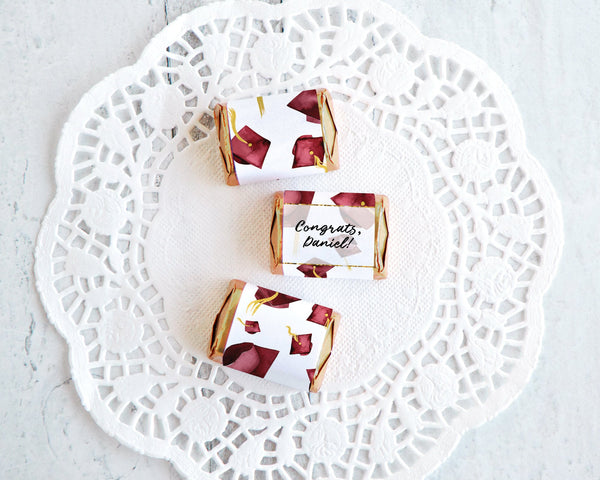 Burgundy Graduation Nugget Wrappers - Printable Digital Download by Greengate Images