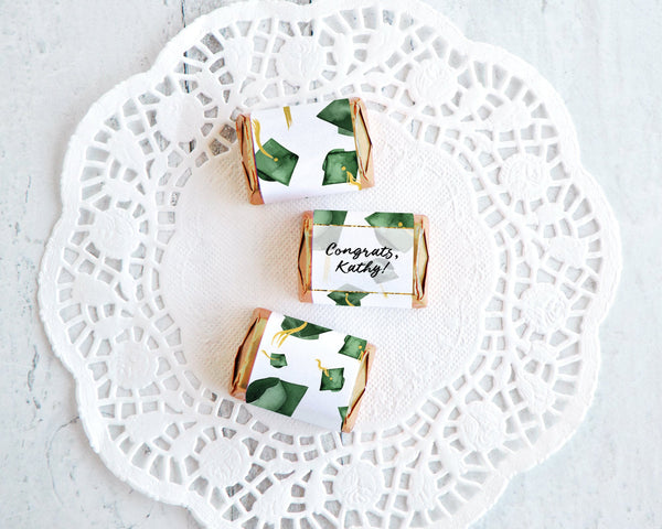 Green Cap Graduation Nugget Wrappers - Printable Digital Download by Greengate Images
