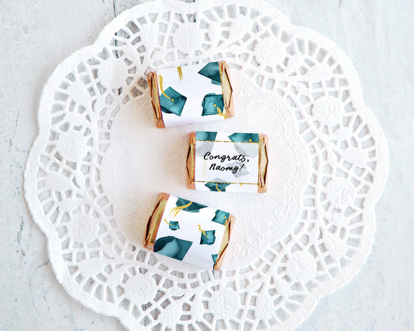 Teal Cap Graduation Nugget Wrappers - Printable Digital Download by Greengate Images