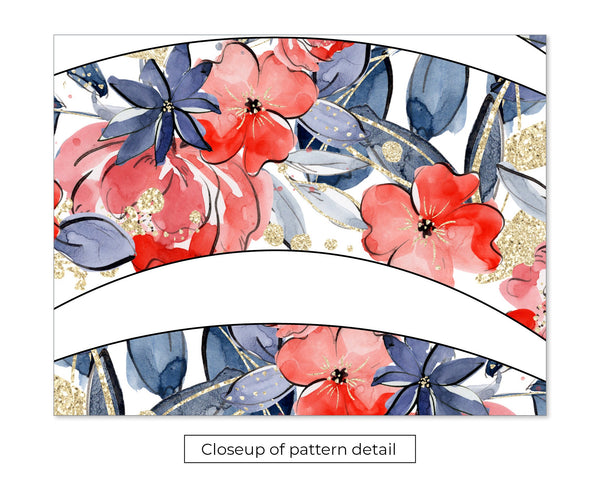 Patriotic Floral Cupcake Wrappers - Red/White/Blue/Gold - Printable Digital Download by Greengate Images