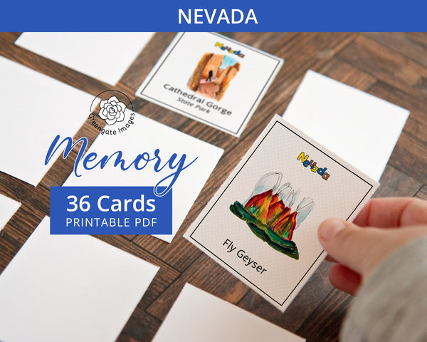 Nevada Memory Game - Printable Digital Download by Greengate Images