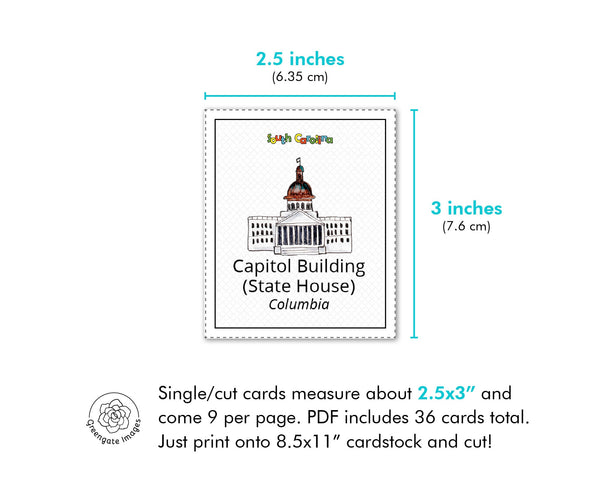 South Carolina Memory Game - Printable Digital Download by Greengate Images