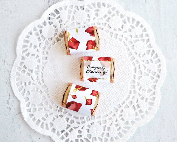 Red Cap Graduation Nugget Wrappers - Printable Digital Download by Greengate Images