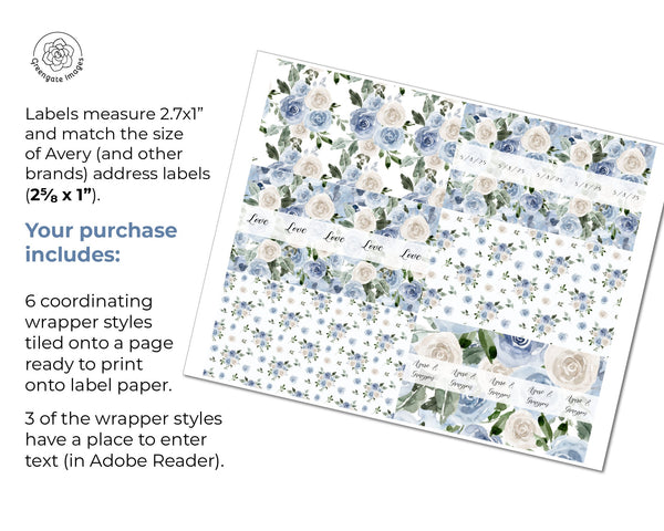Dusty Blue Nugget Wrapper - Printable Digital Download by Greengate Images