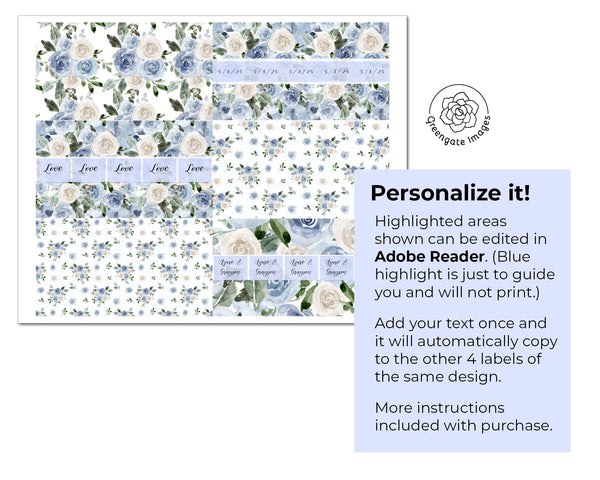 Dusty Blue Nugget Wrapper - Printable Digital Download by Greengate Images