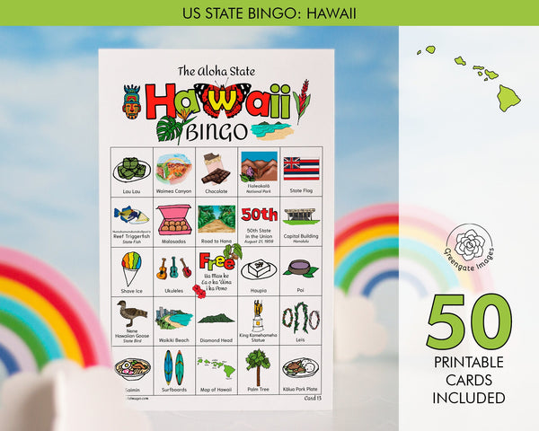 Hawaii Bingo Cards - Printable Digital Download by Greengate Images