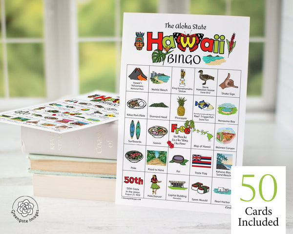 Hawaii Bingo Cards - Printable Digital Download by Greengate Images