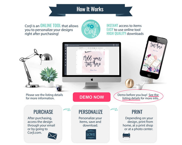 Floral Bookmark Template - Printable Digital Download by Greengate Images