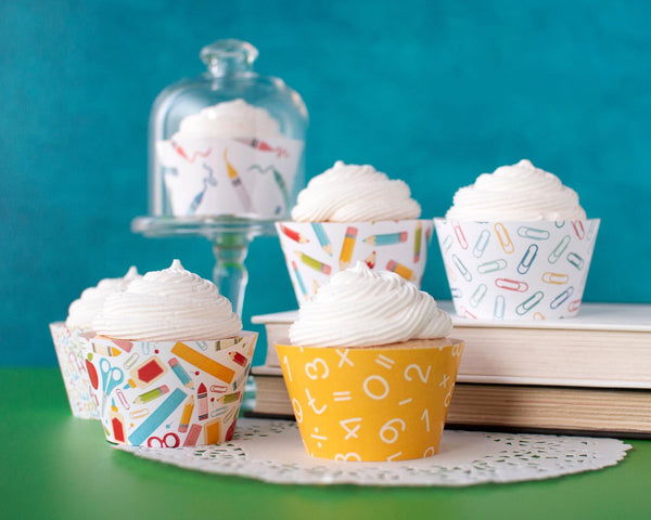 BUNDLE School Cupcake Wrappers - Printable Digital Download by Greengate Images
