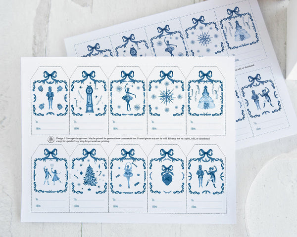 Nutcracker Gift Tag Set - Printable Digital Download by Greengate Images
