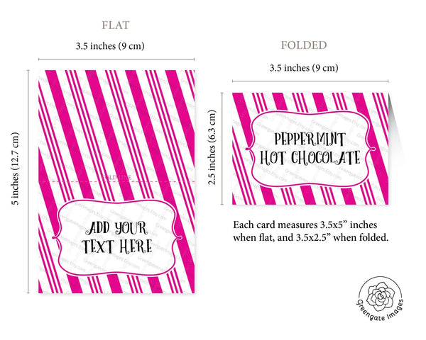 Candy Striped Christmas Buffet Signs - Fuchsia - Printable Digital Download by Greengate Images