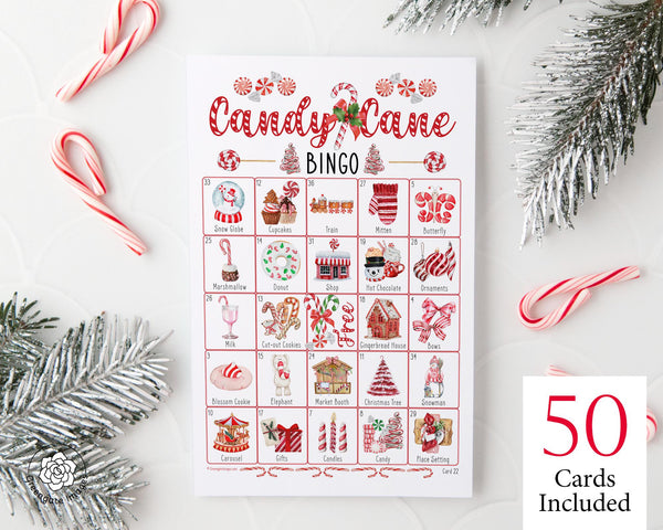 Candy Cane Bingo - Printable Digital Download by Greengate Images
