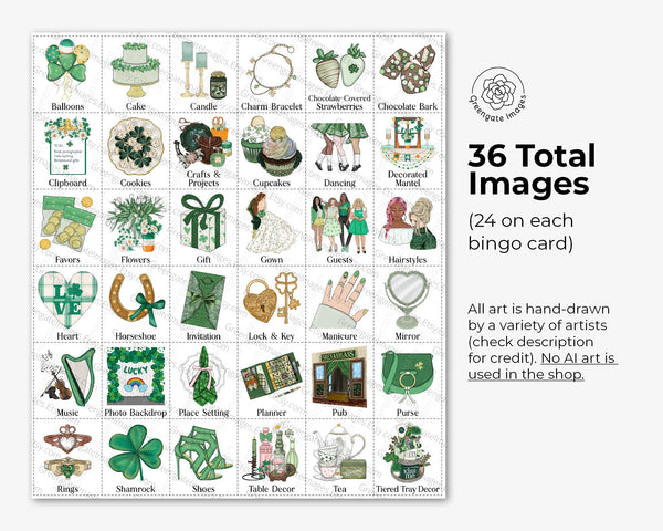 St. Patrick's Day Bridal Bingo Cards - Printable Digital Download by Greengate Images