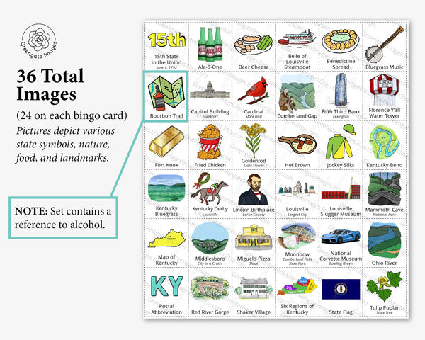 Kentucky Bingo Cards - Printable Digital Download by Greengate Images
