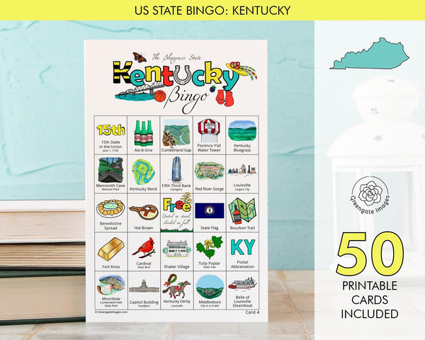 Kentucky Bingo Cards - Printable Digital Download by Greengate Images