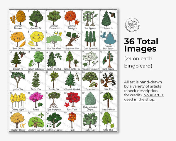 Tree Bingo - Printable Digital Download by Greengate Images