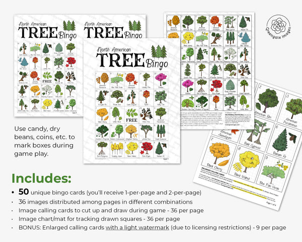 Tree Bingo - Printable Digital Download by Greengate Images
