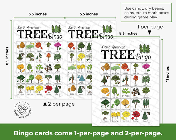 Tree Bingo - Printable Digital Download by Greengate Images