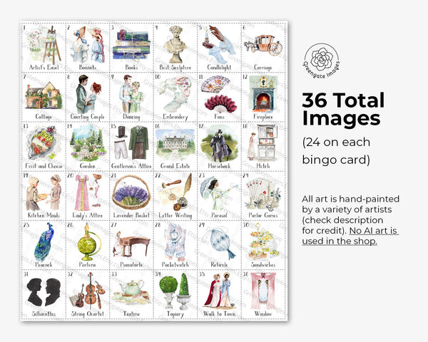 Regency Bingo - Printable Digital Download by Greengate Images