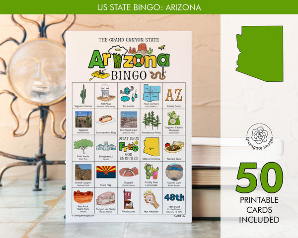 Arizona Bingo Cards - Printable Digital Download by Greengate Images