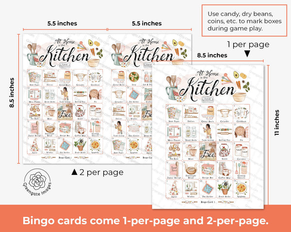 At Home in the Kitchen Bingo - Printable Digital Download by Greengate Images