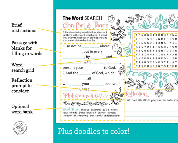 Bible Passage Word Search Duo - Printable Digital Download by Greengate Images
