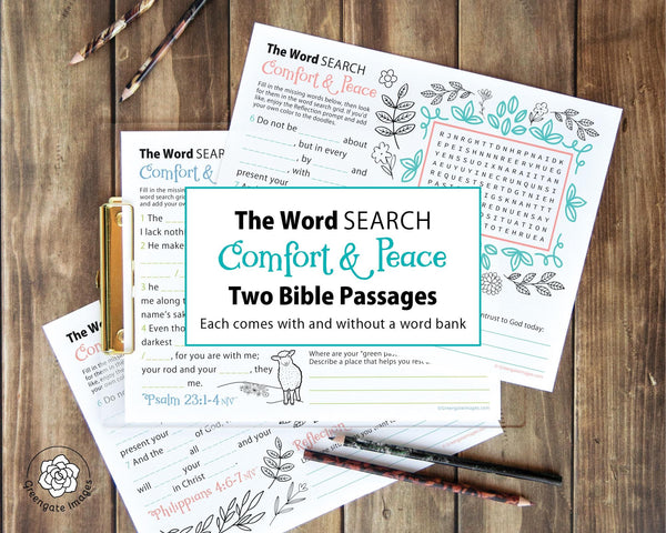 Bible Passage Word Search Duo - Printable Digital Download by Greengate Images