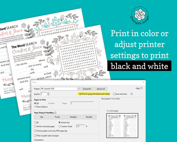 Bible Passage Word Search Duo - Printable Digital Download by Greengate Images
