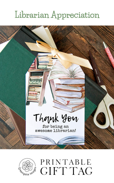 Library Staff Thank You Gift Tag - Jumbo Size - Greengate Images