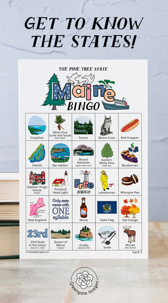 Maine Bingo Cards - Printable Digital Download by Greengate Images