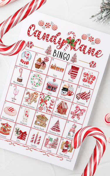 Candy Cane Bingo - Printable Digital Download by Greengate Images