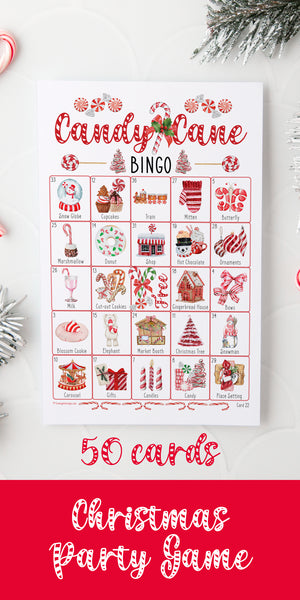 Candy Cane Bingo - Printable Digital Download by Greengate Images