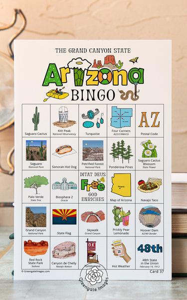 Arizona Bingo Cards - Printable Digital Download by Greengate Images