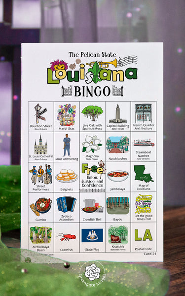 Louisiana Bingo Cards - Printable Digital Download by Greengate Images