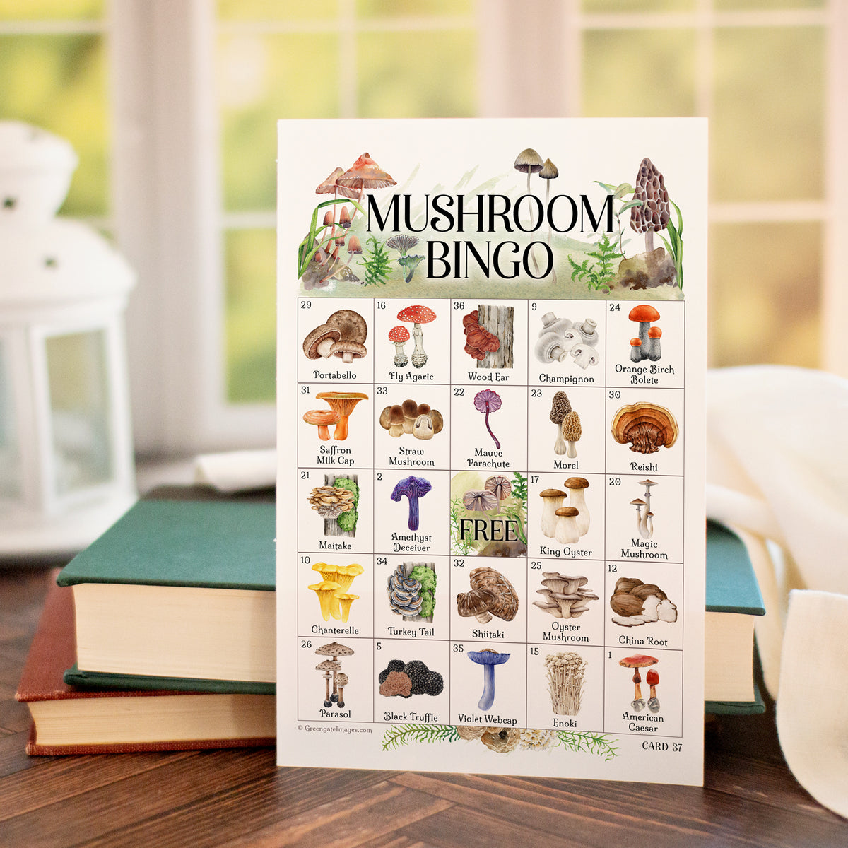 Mushroom Bingo Cards – Greengate Images