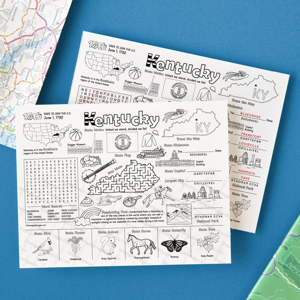 Kentucky Activity Page - Printable Digital Download by Greengate Images