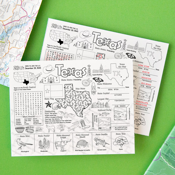 Texas Activity Page - Printable Digital Download by Greengate Images