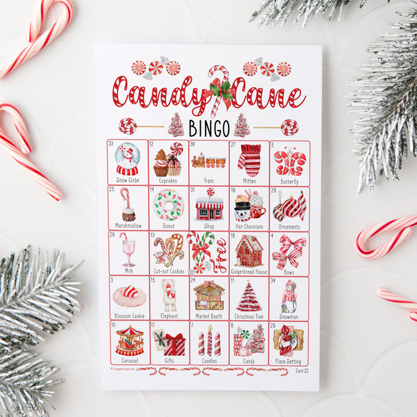 Candy Cane Bingo - Printable Digital Download by Greengate Images