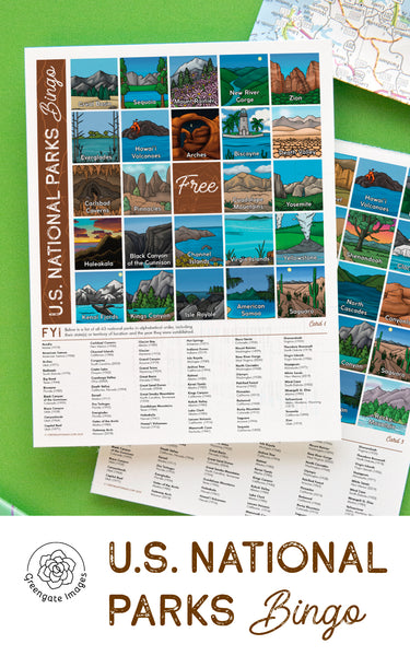 National Parks Bingo - Greengate Images