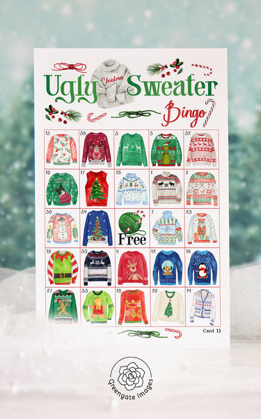 Ugly Christmas Sweater Bingo - Greengate Images