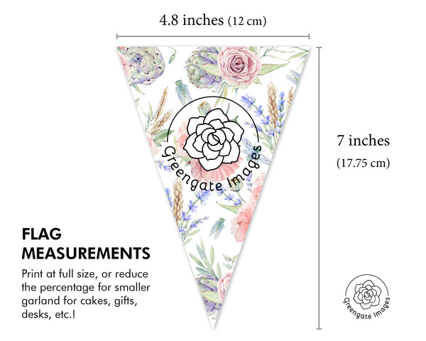Mother's Day Bunting - Poppies and Lavender - Greengate Images