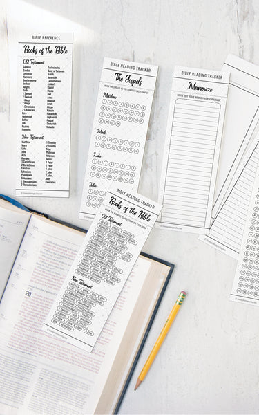 Bible Bookmark Set - Black and White - Greengate Images