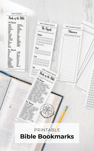 Bible Bookmark Set - Black and White - Greengate Images