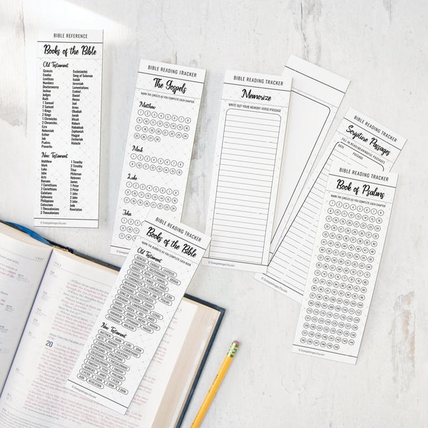 Bible Bookmark Set - Black and White - Greengate Images