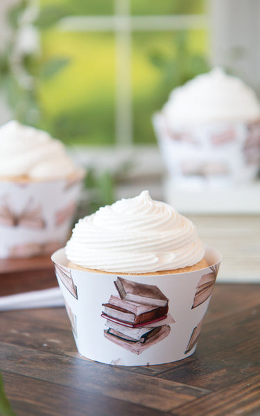 Books/Reading Cupcake Wrapper - Greengate Images