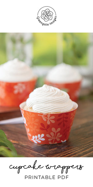 Orange Botanical Cupcake Wrapper - Greengate Images