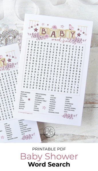 PINK Baby Word Find - Greengate Images