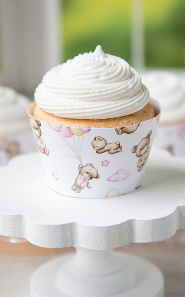Bears and Pink Balloons Cupcake Wrapper - Greengate Images