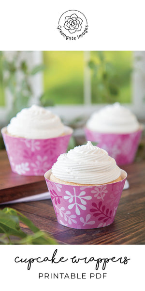 Pink Botanical Cupcake Wrapper - Greengate Images